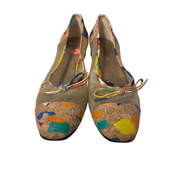 Vaneli Womens Colorful Cork & Mesh Flats Size 10 S - Picture 2 of 6